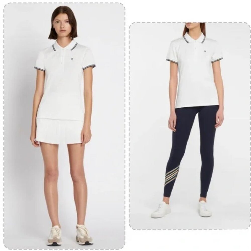 Tory Burch Tech Pique Polo T-shirt Sport Tennis Golf Athleisure Hiking Squash
